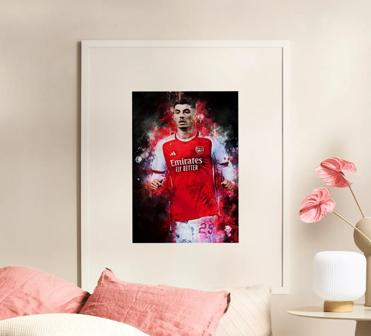 Kai Havertz poster con telaio in legno da MasterInkArt