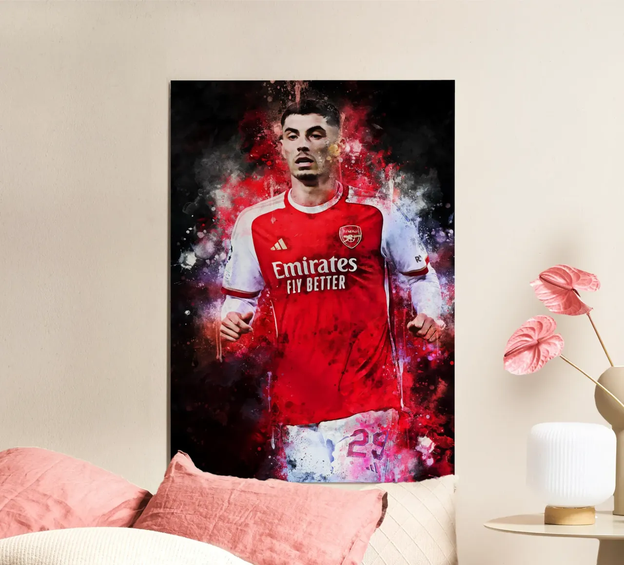 Kai Havertz poster con telaio in legno da MasterInkArt