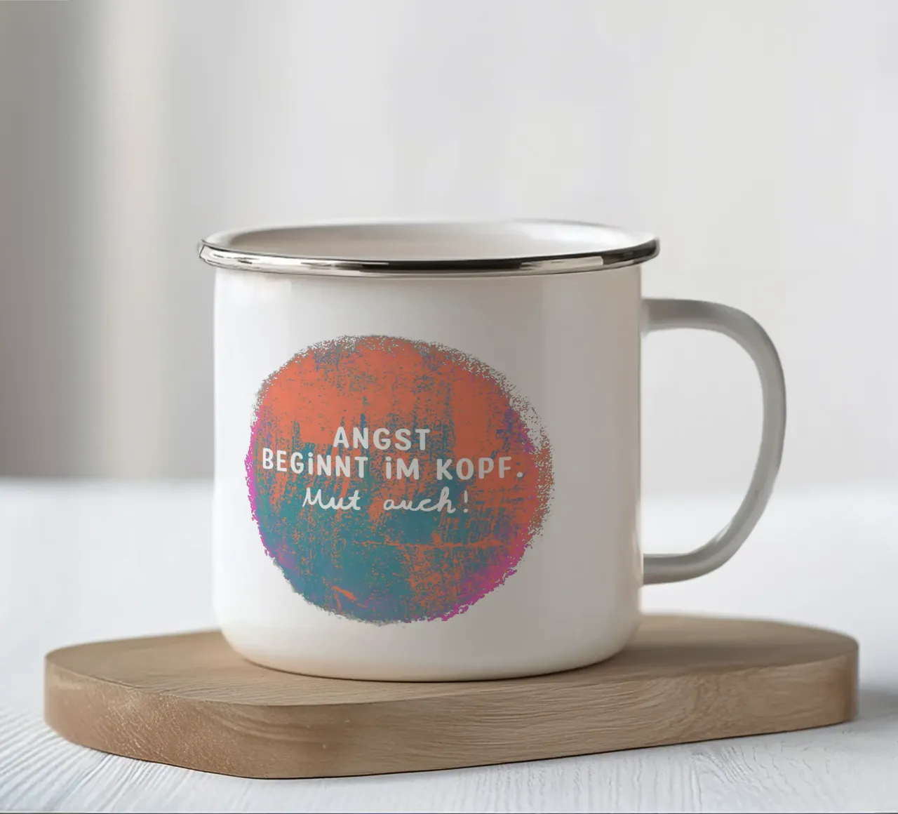 Anche il coraggio! 2 tazza in smalto da Julia Reyelt