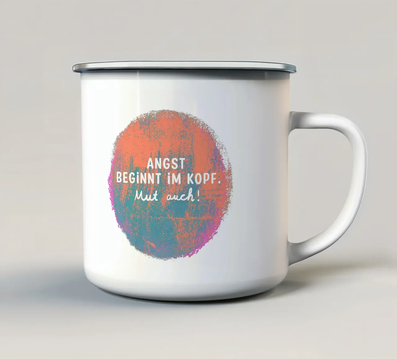 Anche il coraggio! 2 tazza in smalto da Julia Reyelt