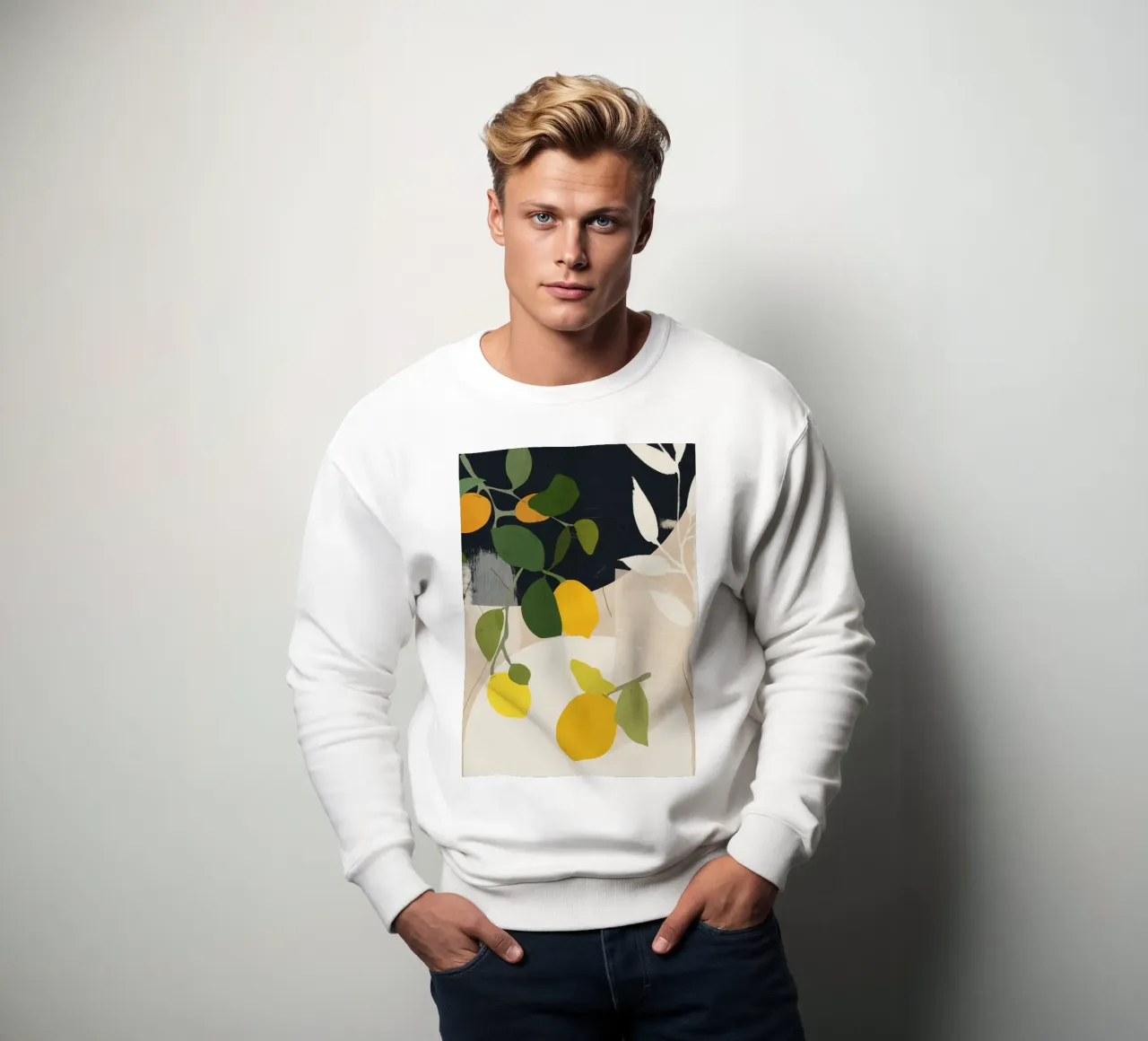 Zitrone Abstrakte Kunst Sweatshirt von ThingDesign