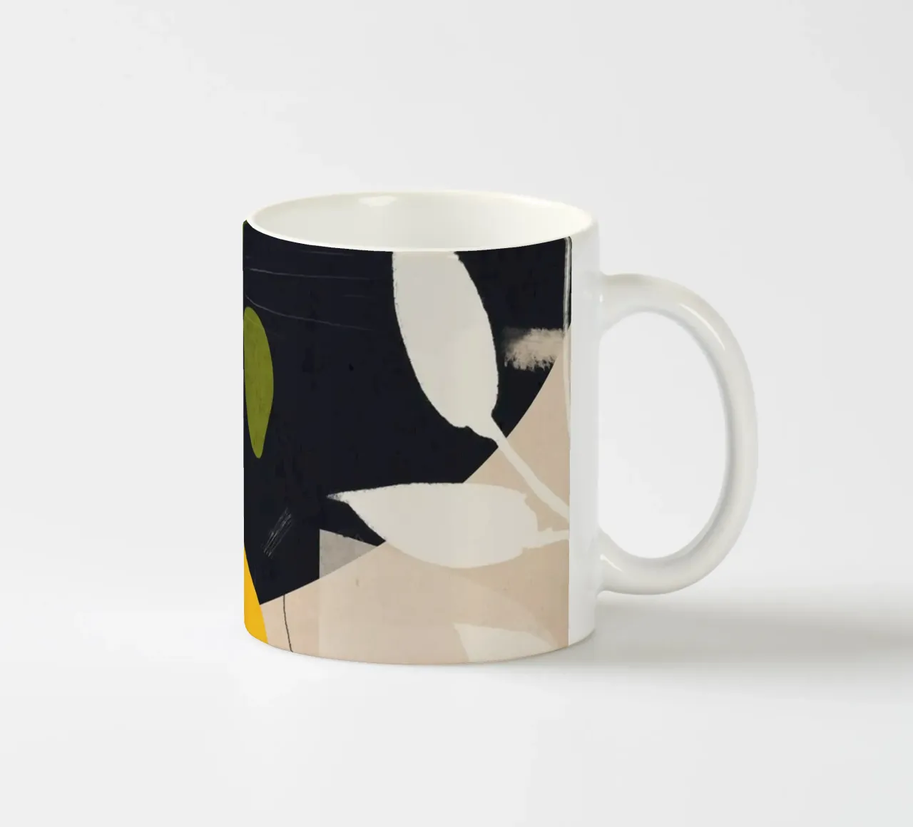 Zitrone Abstrakte Kunst Keramik Tasse von ThingDesign