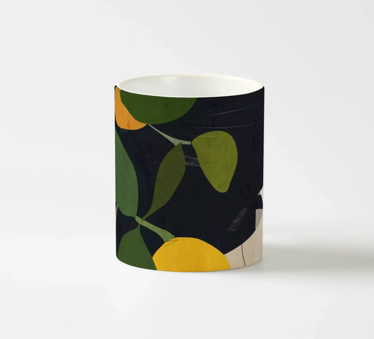 Zitrone Abstrakte Kunst Keramik Tasse von ThingDesign