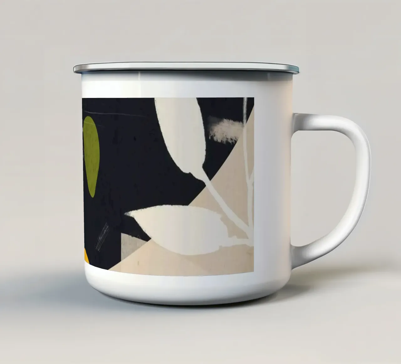 Zitrone Abstrakte Kunst Emaille Tasse von ThingDesign
