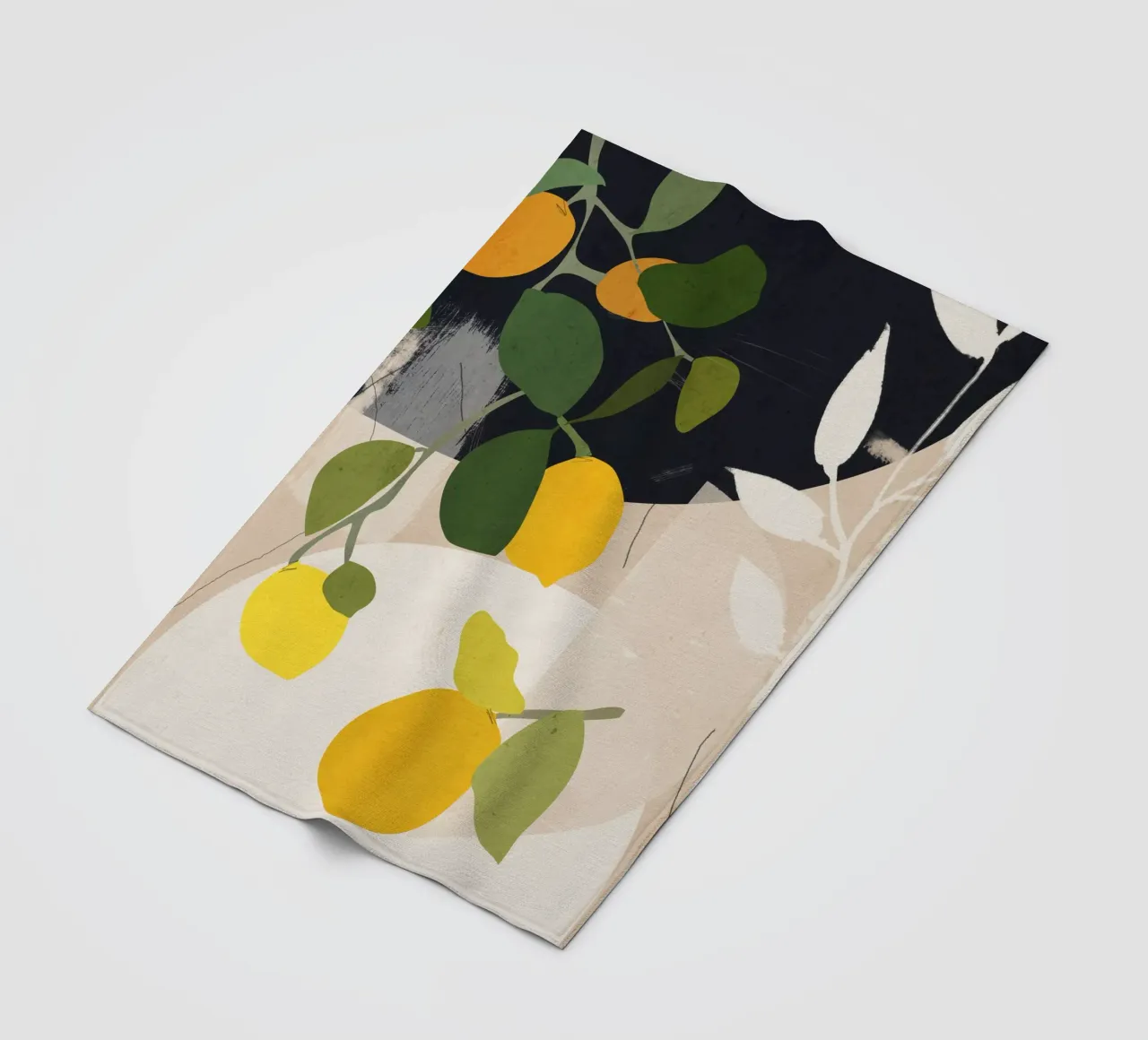 Zitrone Abstrakte Kunst Fleecedecke von ThingDesign