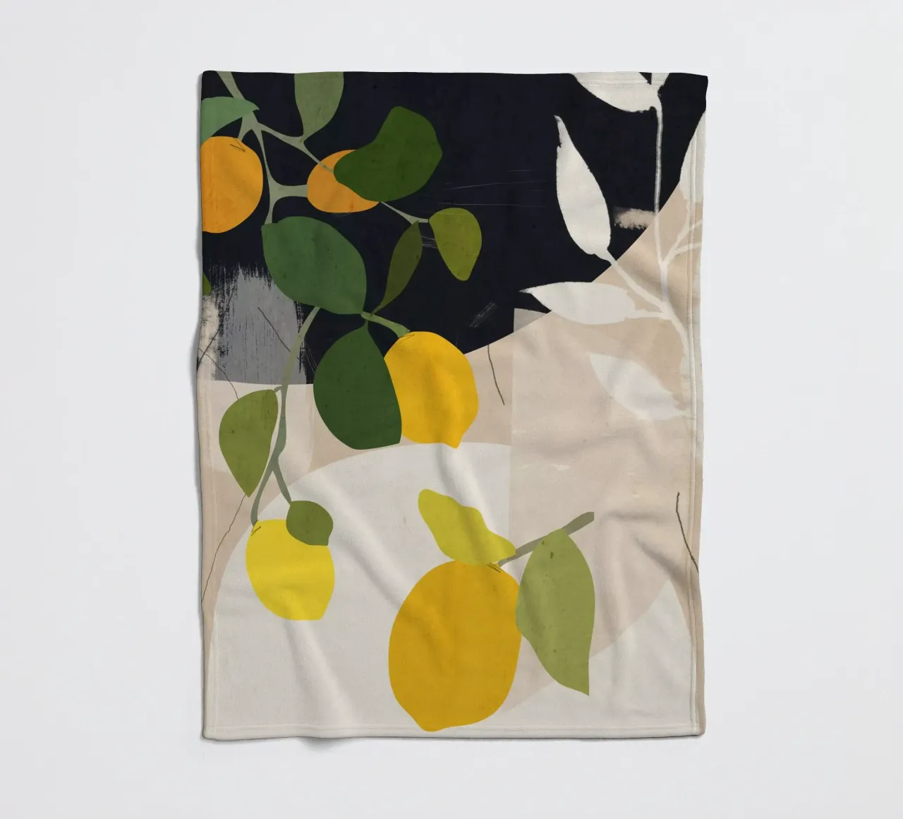 Zitrone Abstrakte Kunst Fleecedecke von ThingDesign