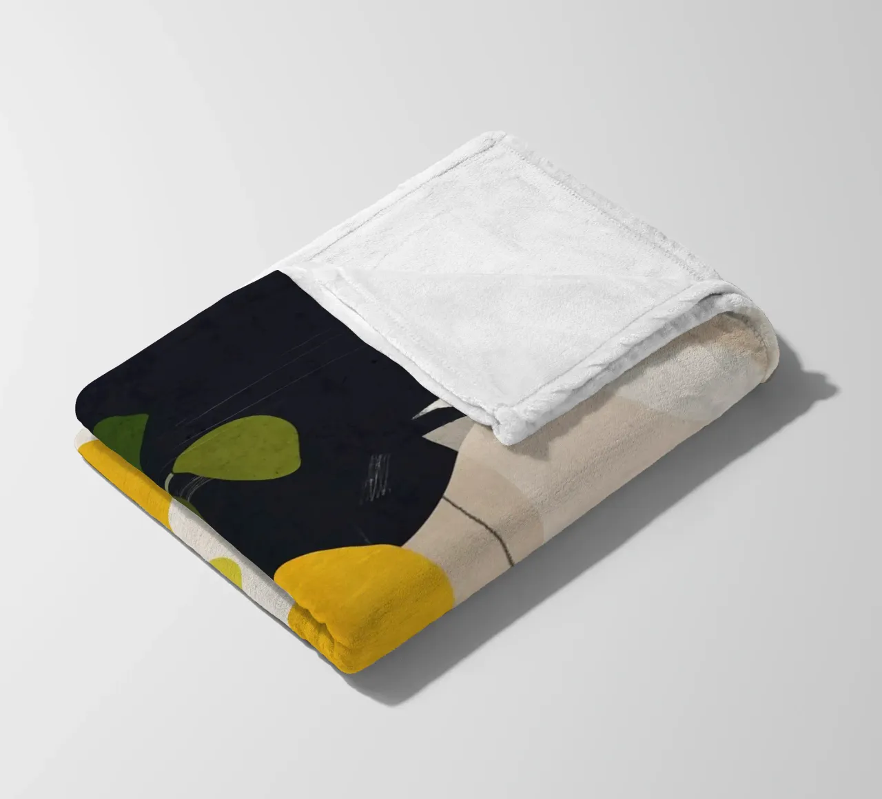 Zitrone Abstrakte Kunst Fleecedecke von ThingDesign