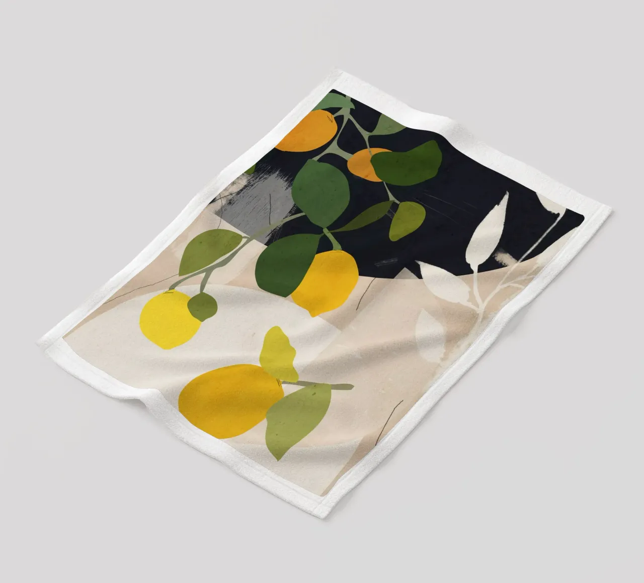 Zitrone Abstrakte Kunst Fleecedecke von ThingDesign