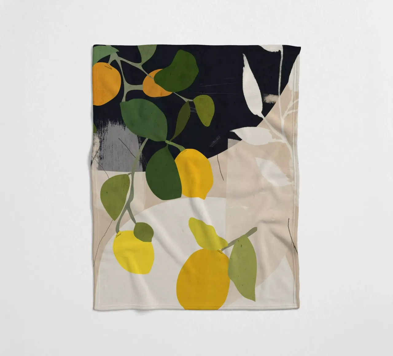 Zitrone Abstrakte Kunst Fleecedecke von ThingDesign