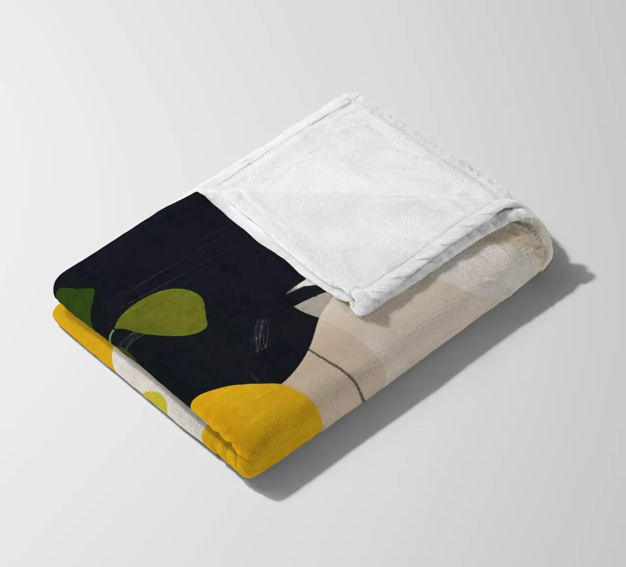 Zitrone Abstrakte Kunst Fleecedecke von ThingDesign