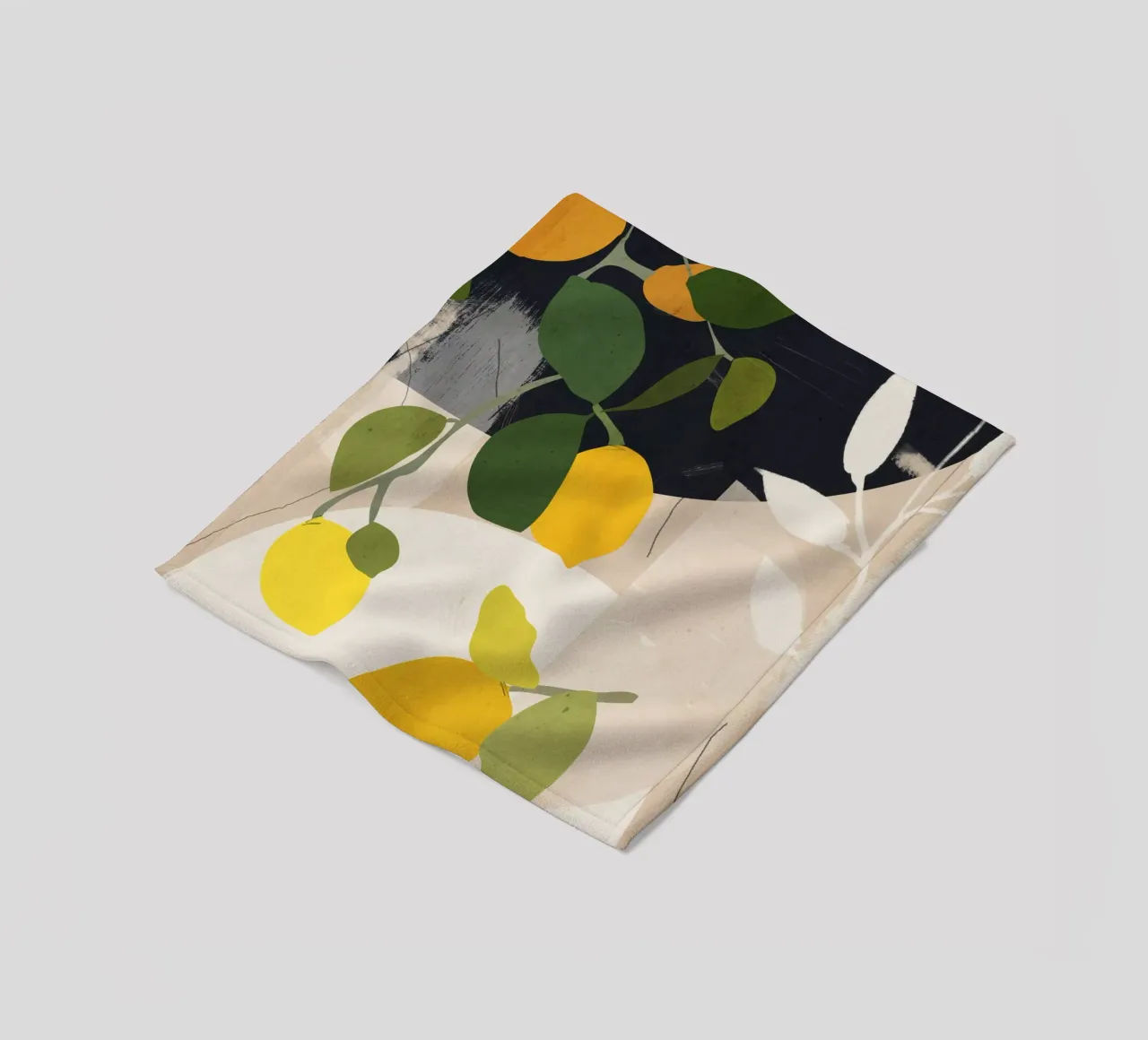 Zitrone Abstrakte Kunst Fleecedecke von ThingDesign