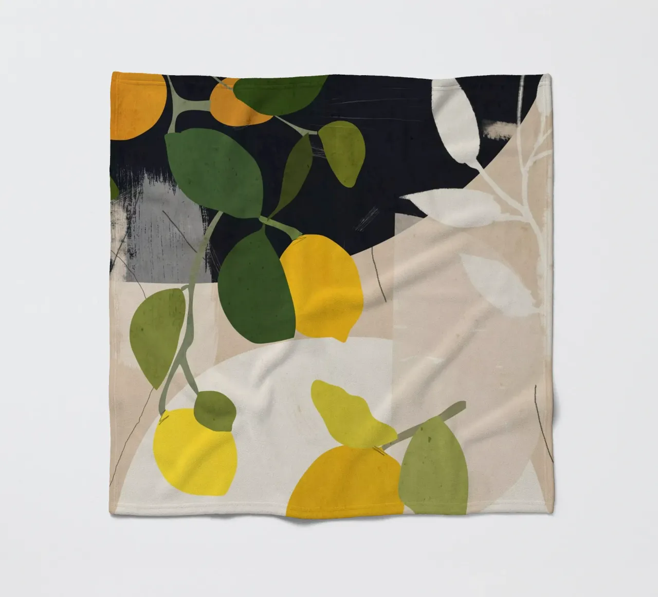Zitrone Abstrakte Kunst Fleecedecke von ThingDesign