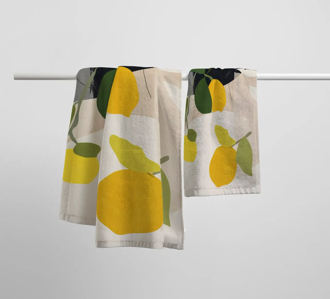 Zitrone Abstrakte Kunst Handtuch von ThingDesign