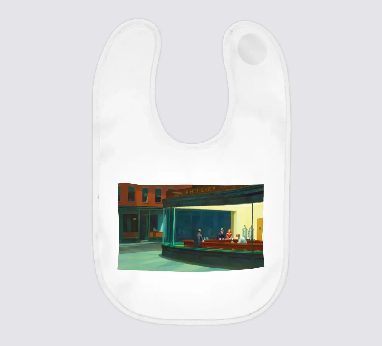 Nighthawks di Edward Hopper bavaglino da Classic Art Prints