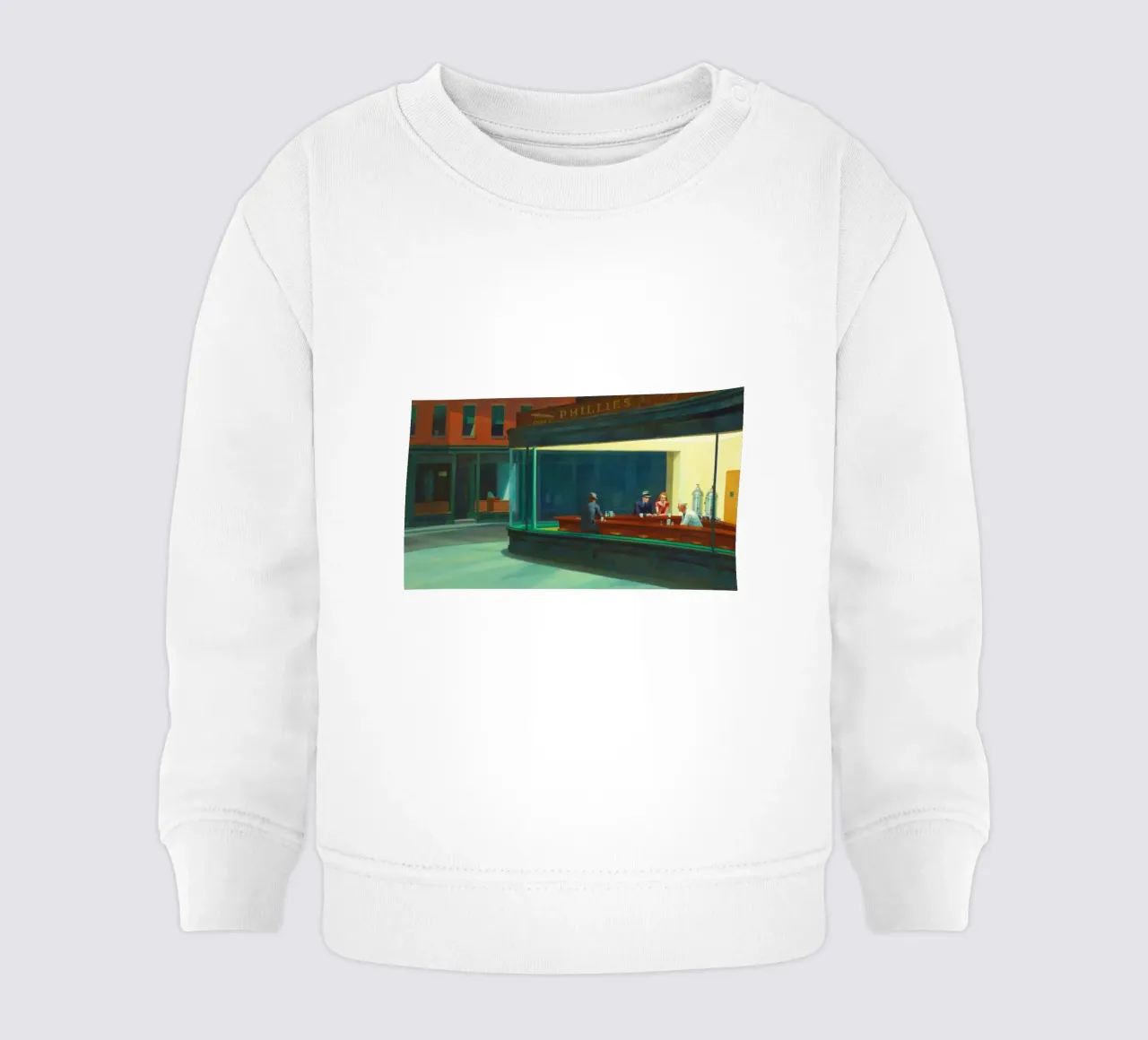 Nighthawks di Edward Hopper felpa neonato da Classic Art Prints