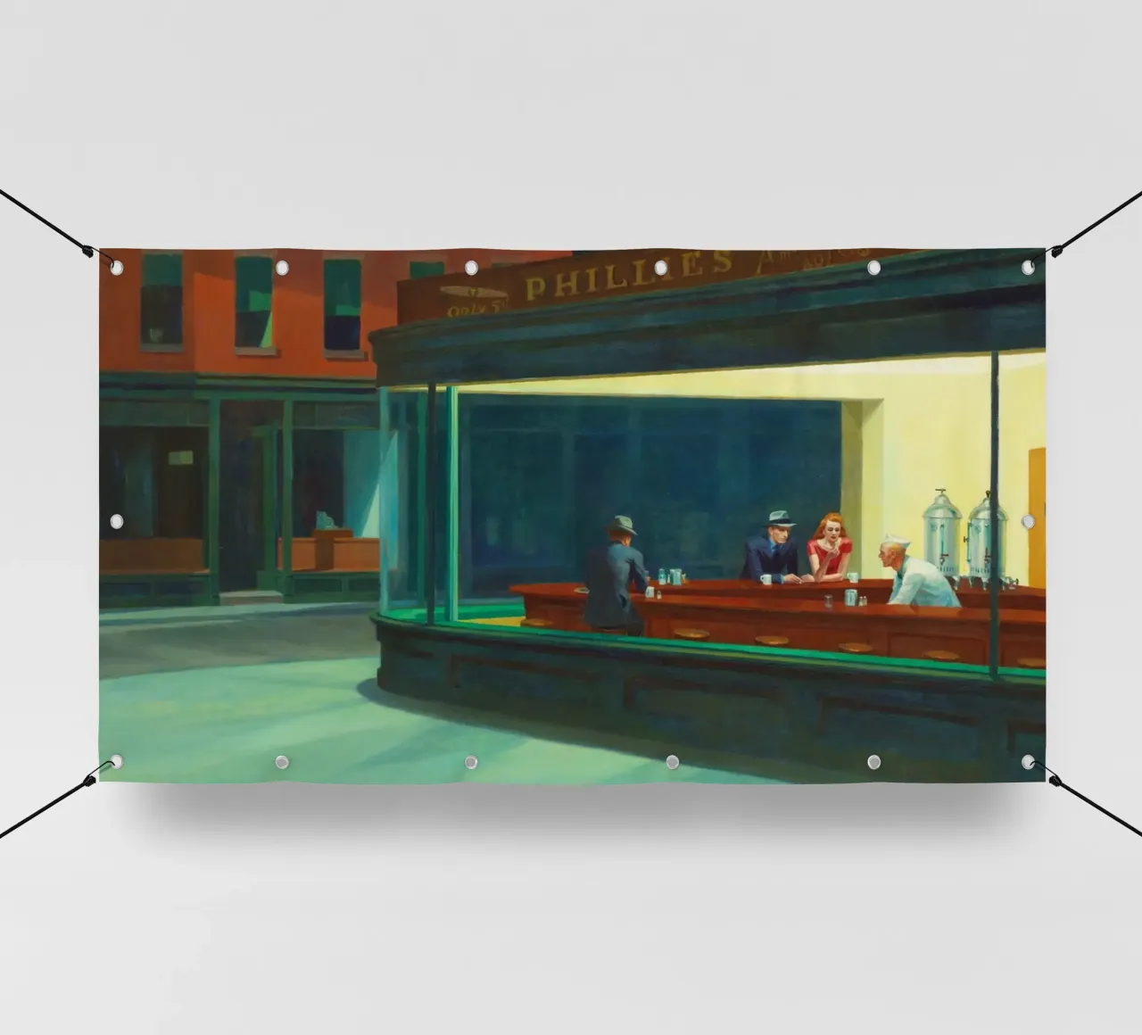 Nighthawks di Edward Hopper telo in pvc da Classic Art Prints