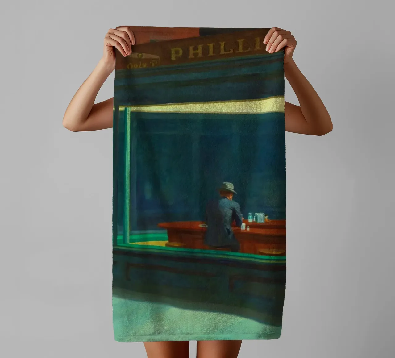 Nighthawks di Edward Hopper asciugamano da bagno da Classic Art Prints