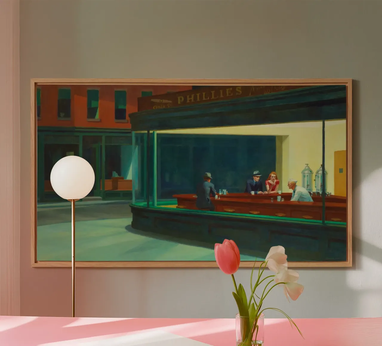 Nighthawks di Edward Hopper alluminio dibond da Classic Art Prints