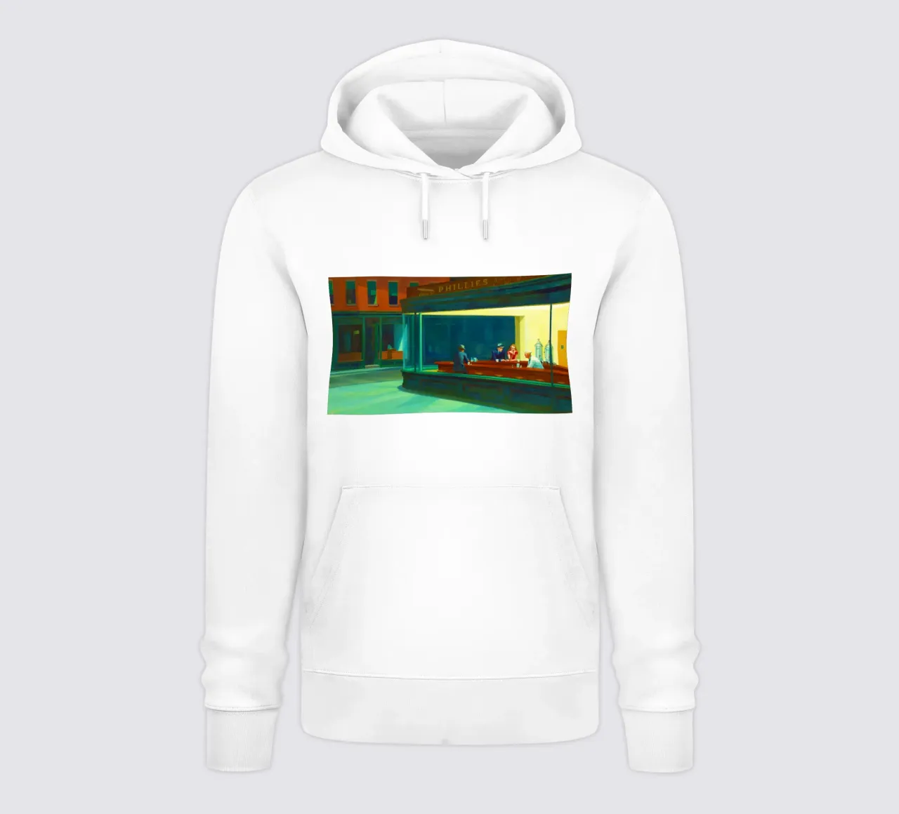 Nighthawks di Edward Hopper. felpa con cappuccio da Chérie Prints