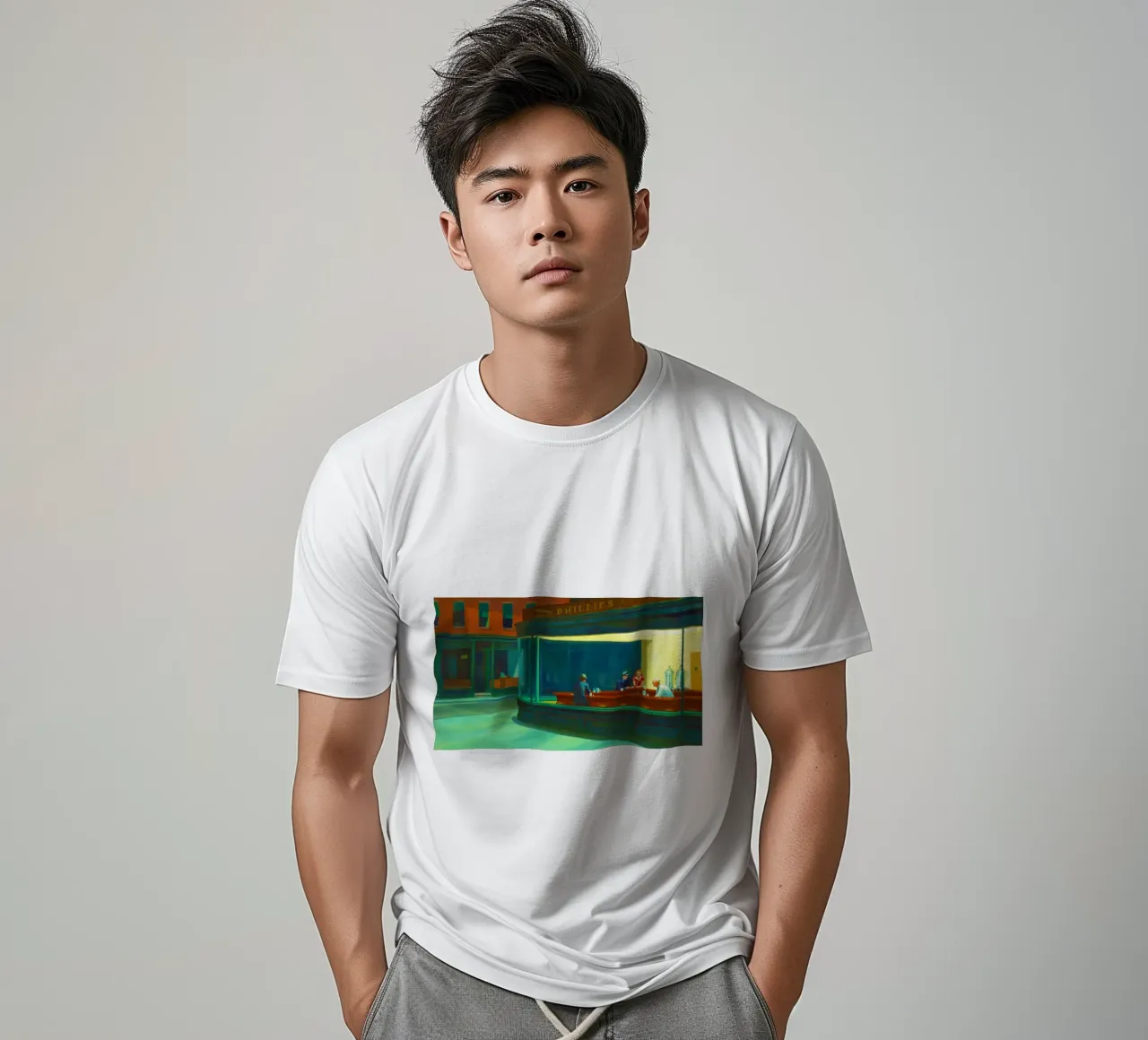 Nighthawks di Edward Hopper. t-shirt da Chérie Prints