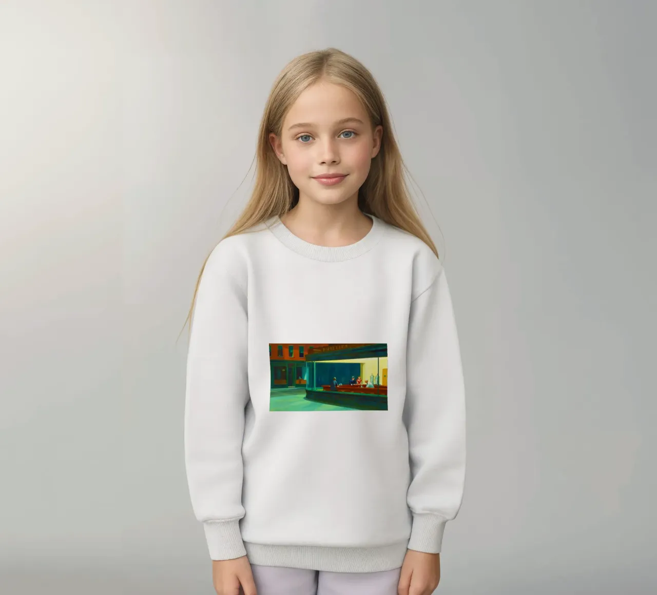 Nighthawks di Edward Hopper. felpa bambino da Chérie Prints