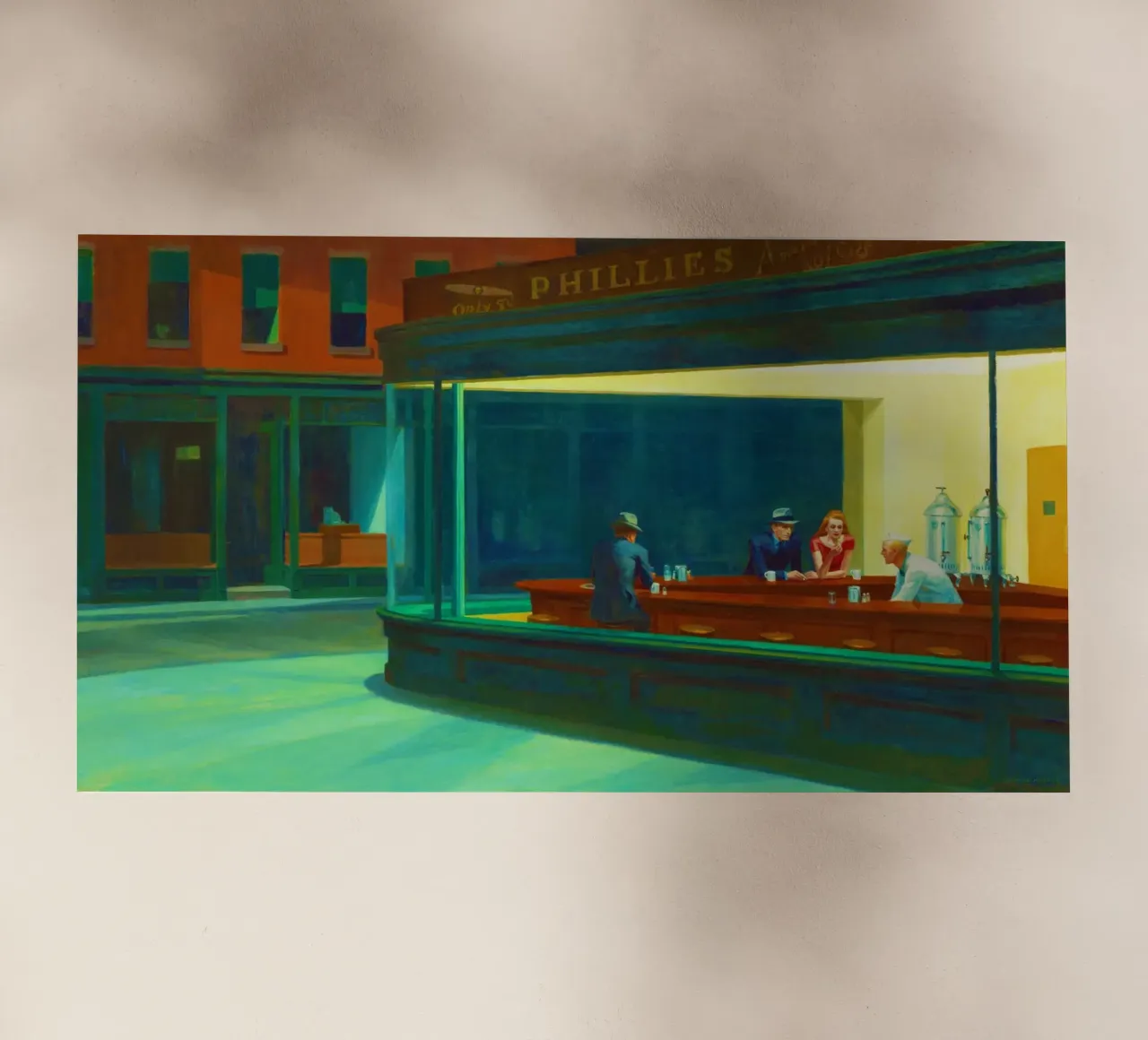 Nighthawks di Edward Hopper. pellicola backlit da Chérie Prints