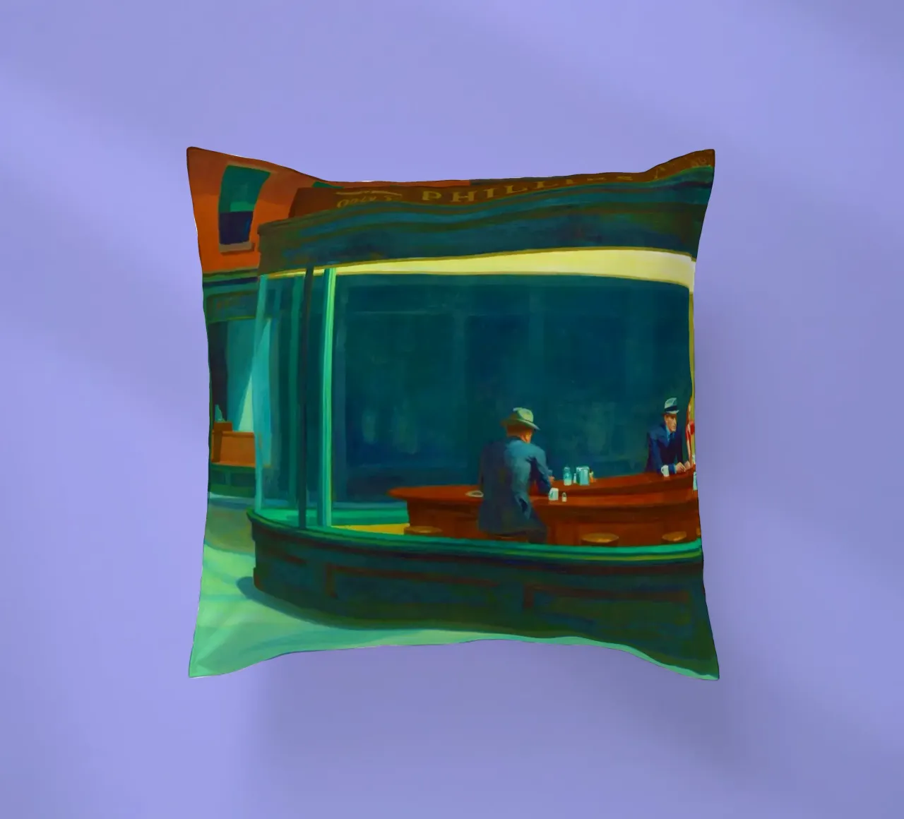 Nighthawks di Edward Hopper. cuscino da Chérie Prints