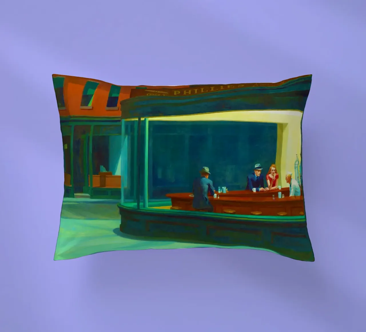 Nighthawks di Edward Hopper. cuscino da Chérie Prints