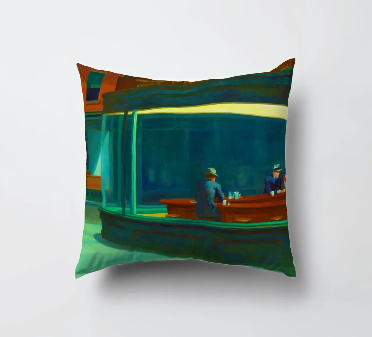 Nighthawks di Edward Hopper. cuscino da Chérie Prints