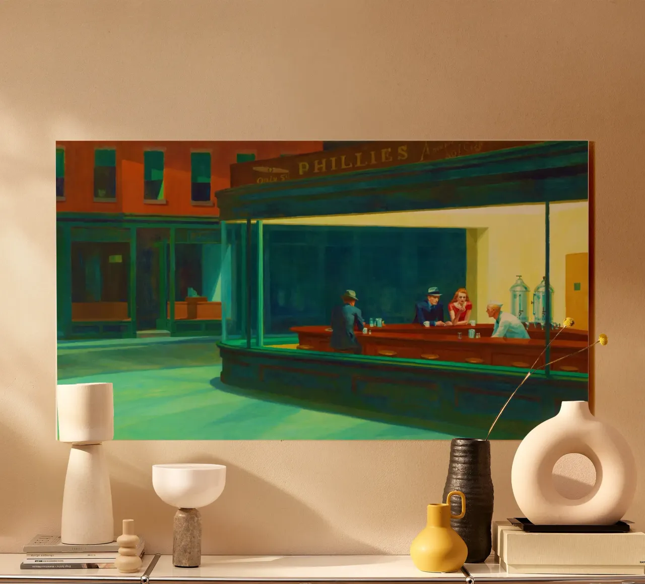 Nighthawks di Edward Hopper. plexiglass da Chérie Prints