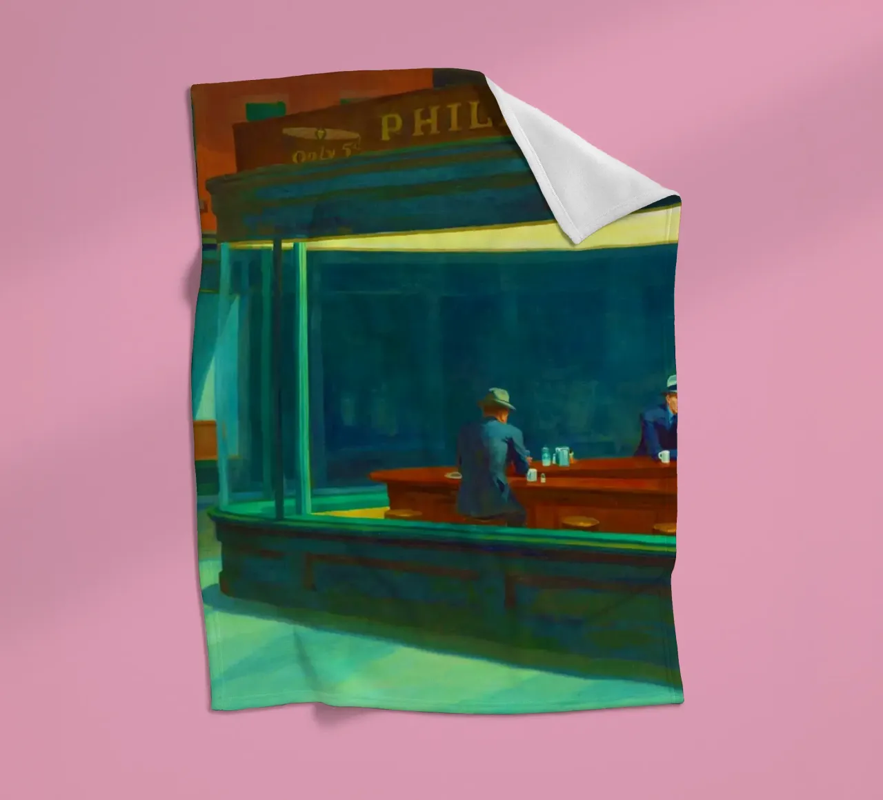 Nighthawks di Edward Hopper. coperta in pile da Chérie Prints