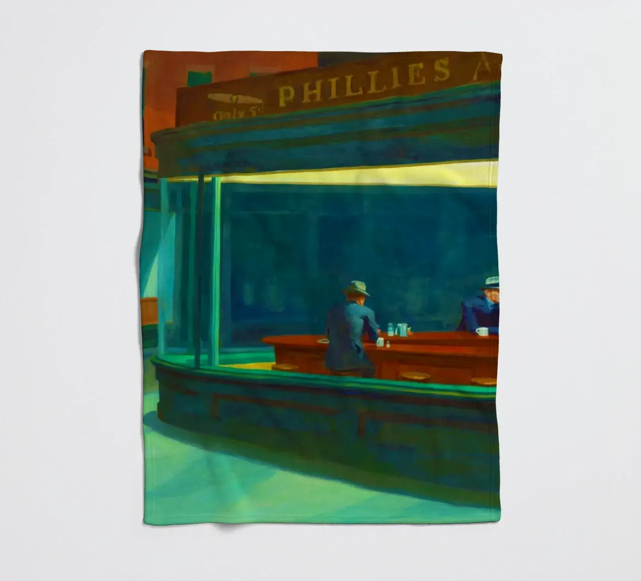 Nighthawks di Edward Hopper. coperta in pile da Chérie Prints