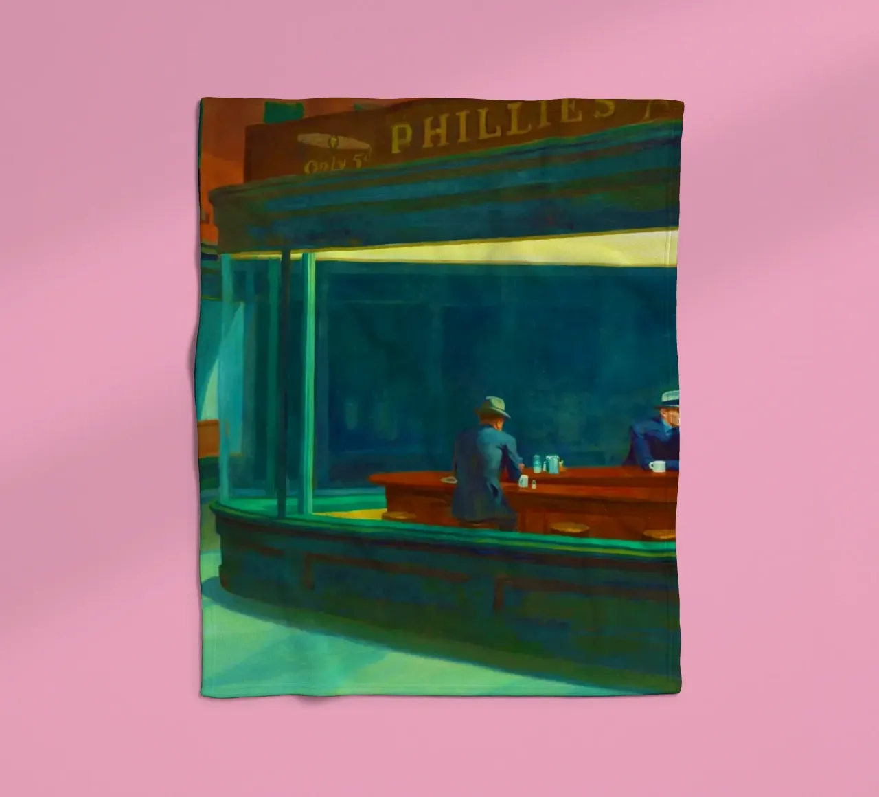 Nighthawks di Edward Hopper. coperta in pile da Chérie Prints