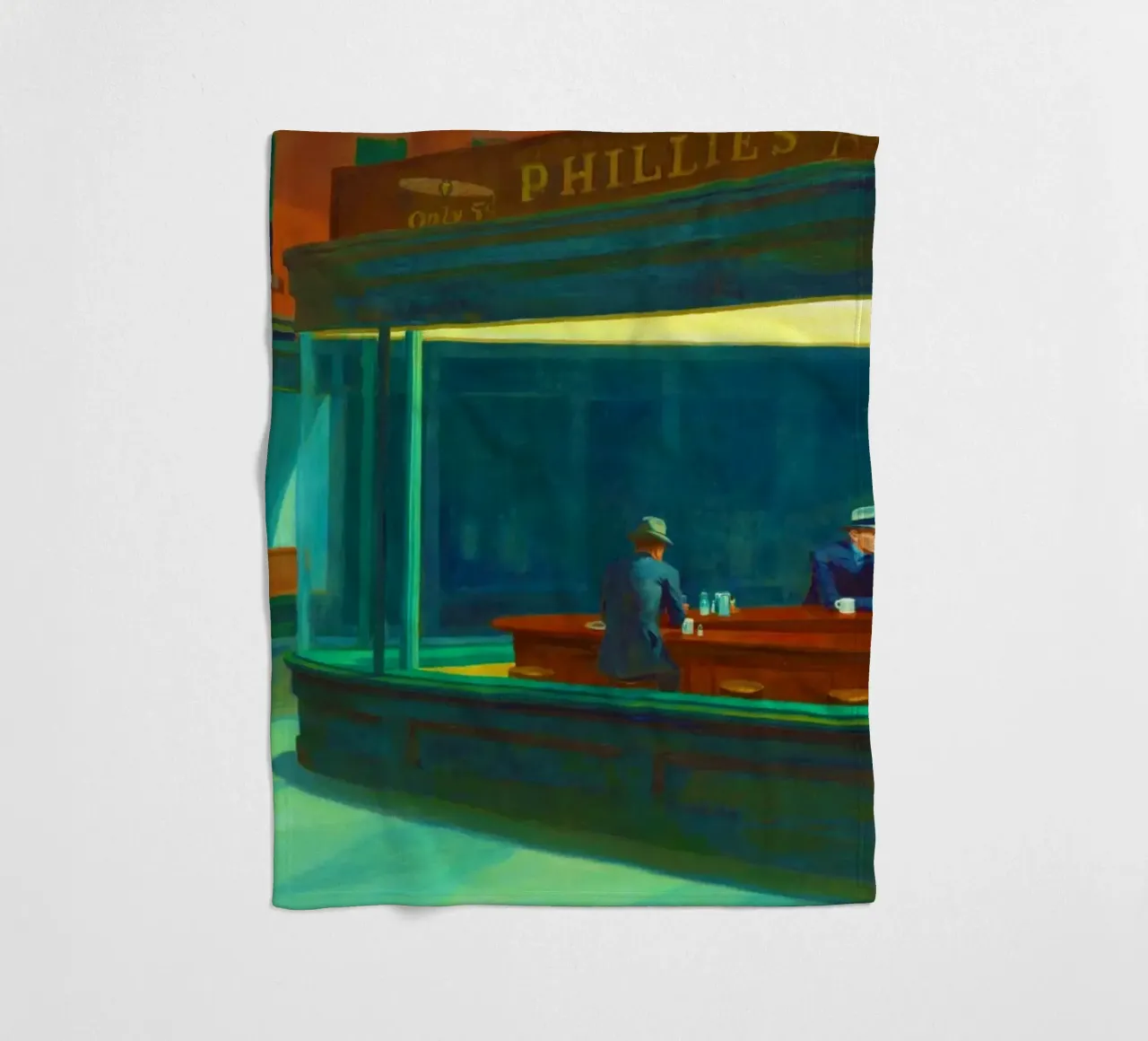 Nighthawks di Edward Hopper. coperta in pile da Chérie Prints