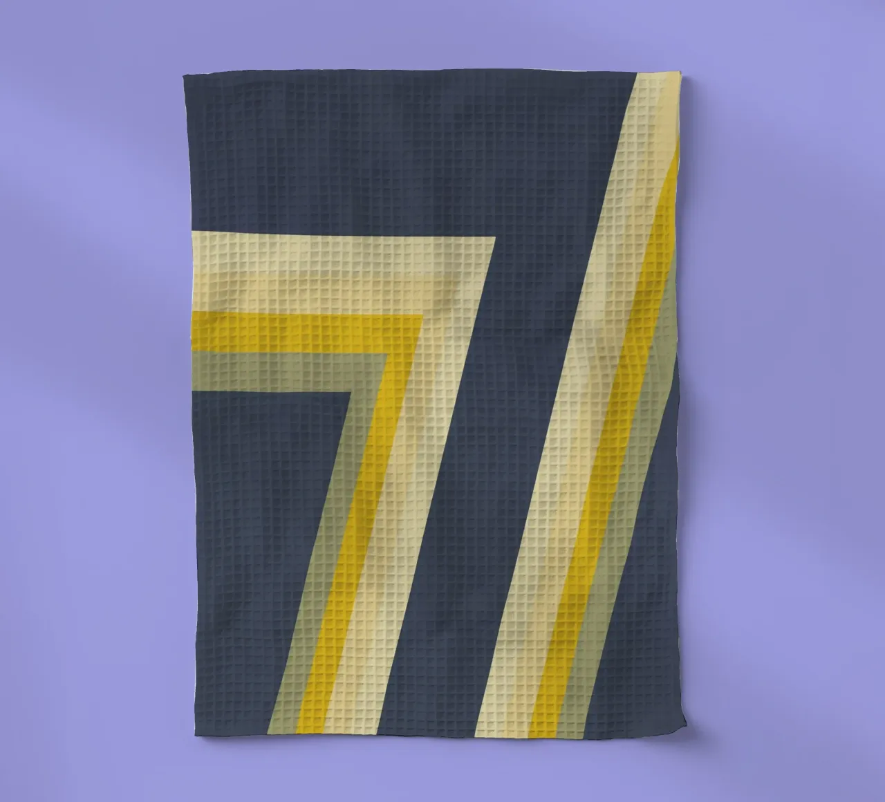Intemporel Chic Rétro Vintage Rayures en Bleu Jaune torchon de Petra Lang