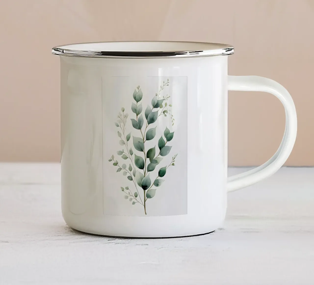 Eucalyptus - Watercolor Style tazza in smalto da Botanical Gallery