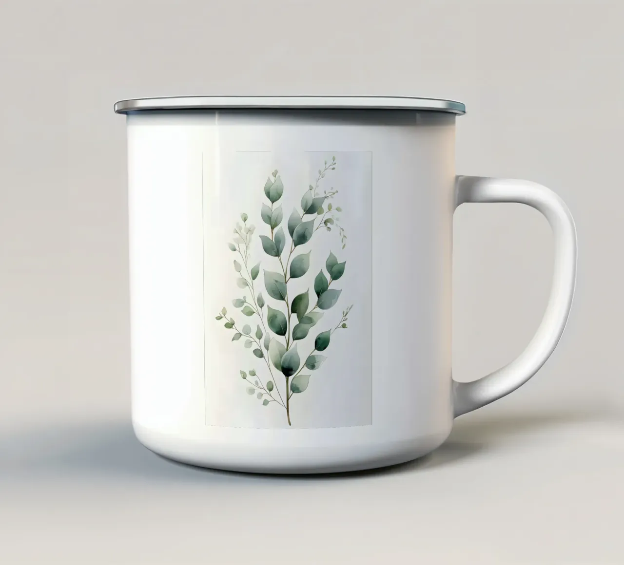 Eucalyptus - Watercolor Style tazza in smalto da Botanical Gallery