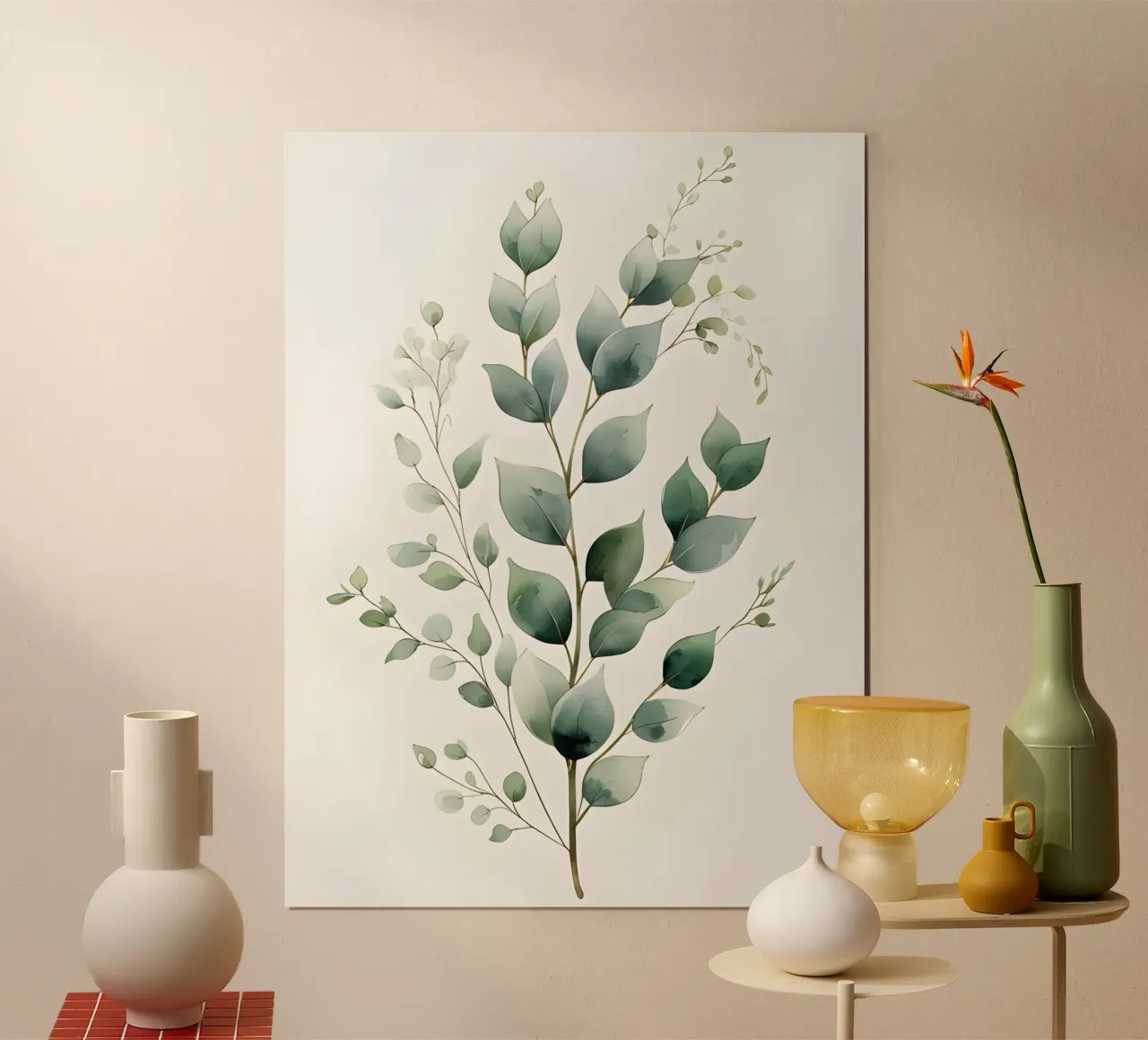 Eucalyptus - Watercolor Style poster con telaio in plastica da The Green Room
