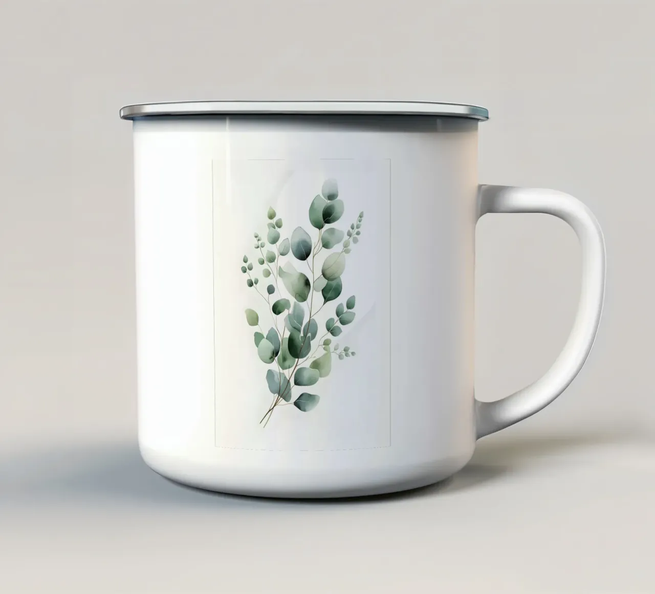 Eucalyptus - Watercolor Style tazza in smalto da Botanical Gallery