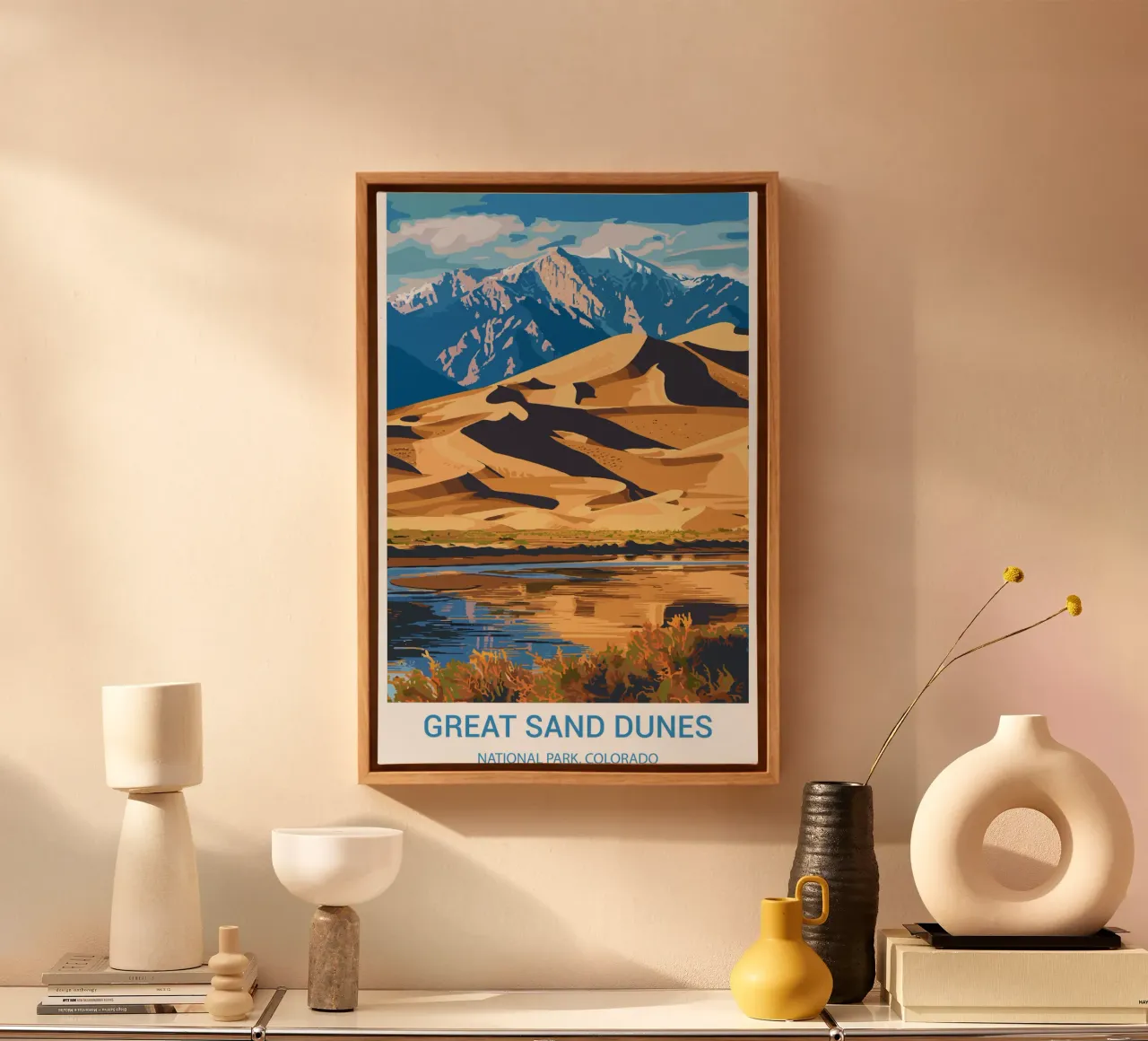Parco nazionale delle Grandi Dune di Sabbia, Colorado, USA tela con Cornice a cassetta da Wanderlust Vibes