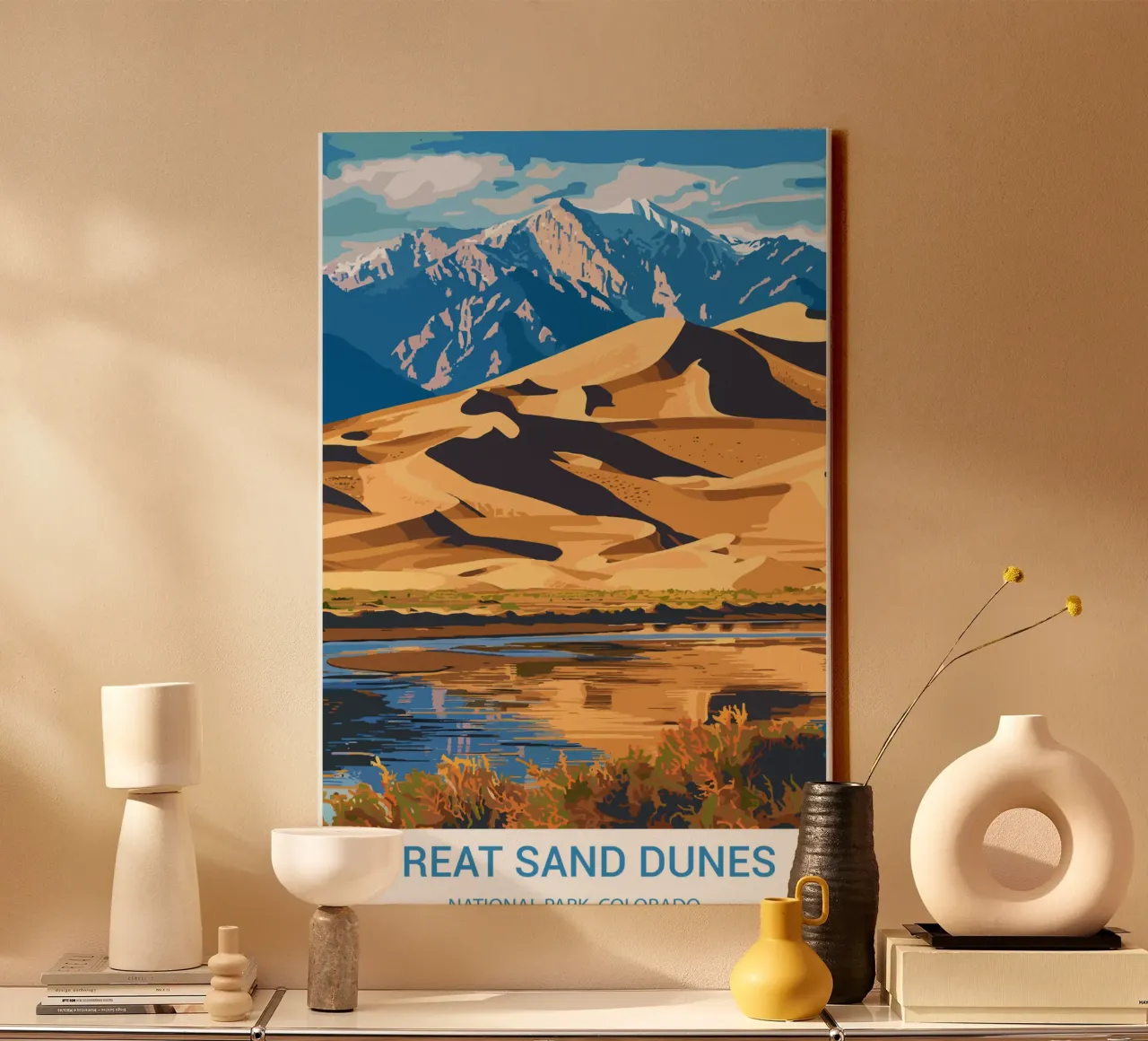 Parco nazionale delle Grandi Dune di Sabbia, Colorado, USA tela con Cornice a cassetta da Wanderlust Vibes