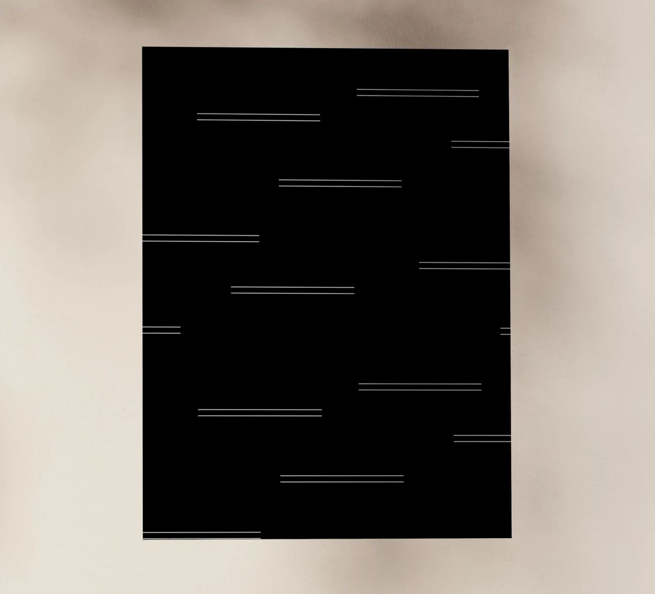 Minimal Mudcloth astratto Linee doppie | Bianco su nero pellicola backlit da Beauty in Simplicity