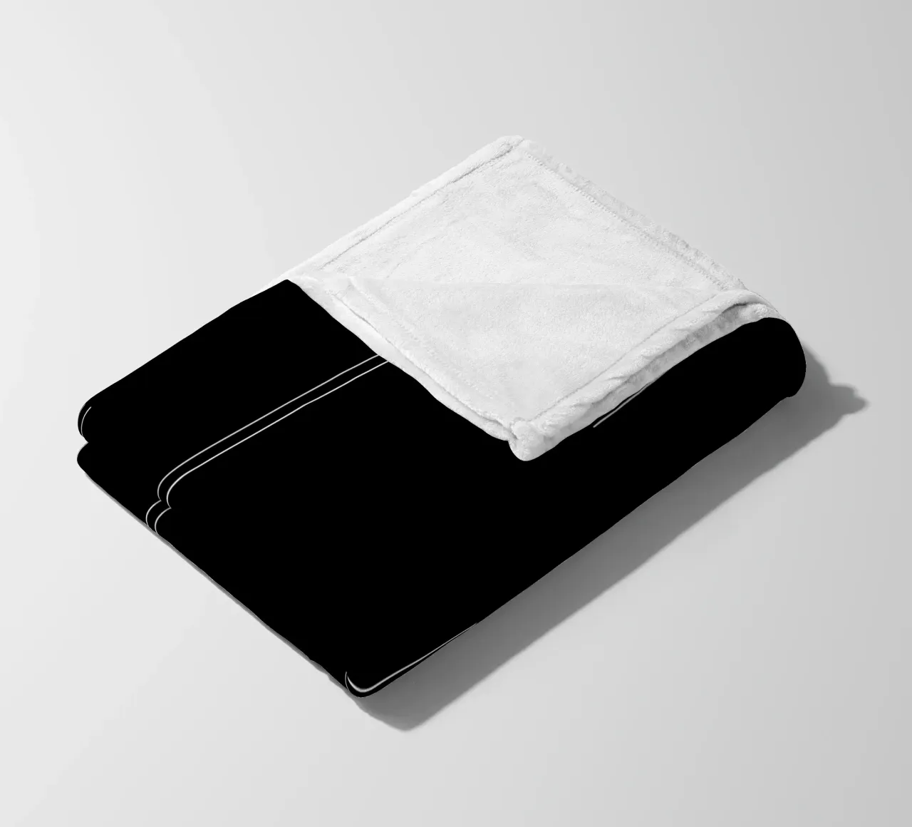 Minimal Mudcloth astratto Linee doppie | Bianco su nero coperta in pile da Beauty in Simplicity