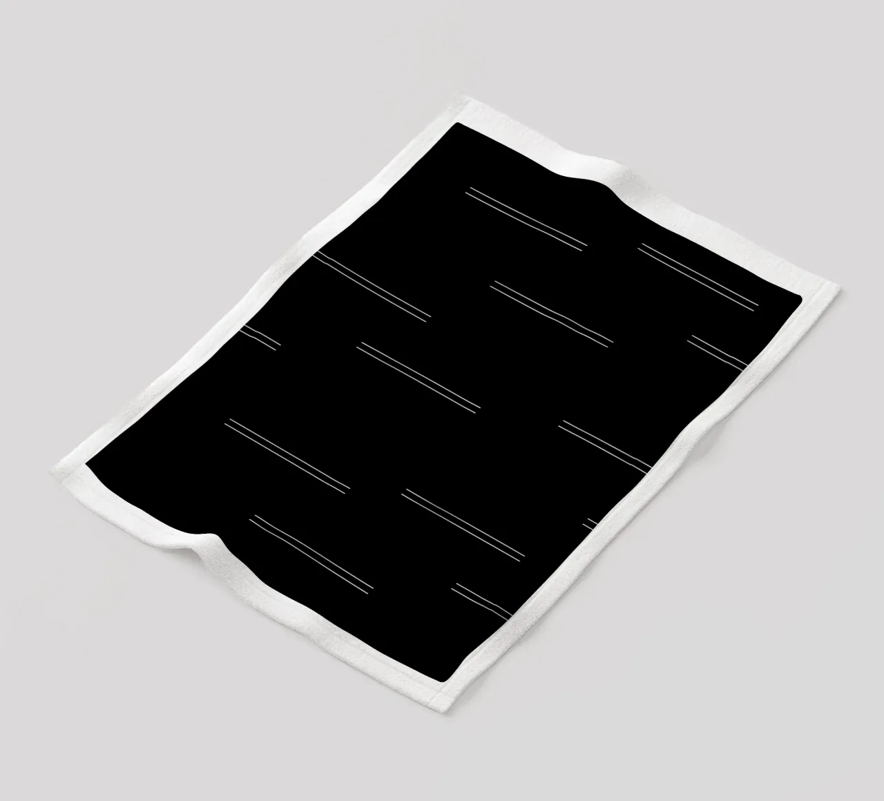 Minimal Mudcloth astratto Linee doppie | Bianco su nero coperta in pile da Beauty in Simplicity