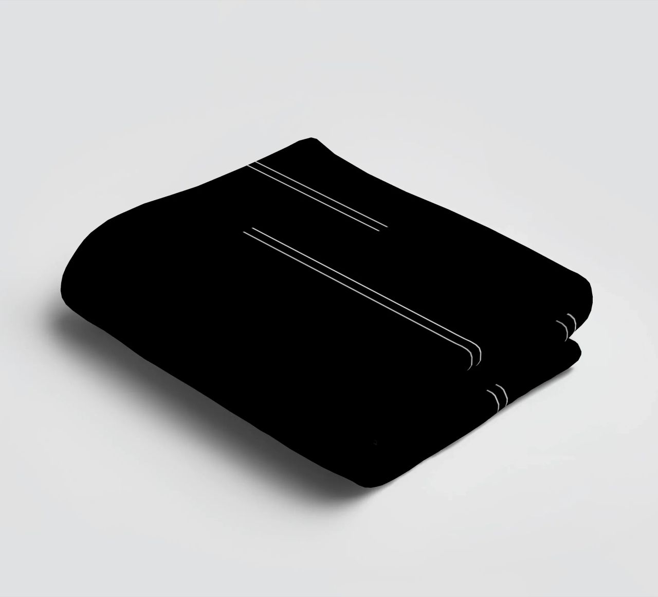 Minimal Mudcloth astratto Linee doppie | Bianco su nero asciugamano da bagno da Beauty in Simplicity