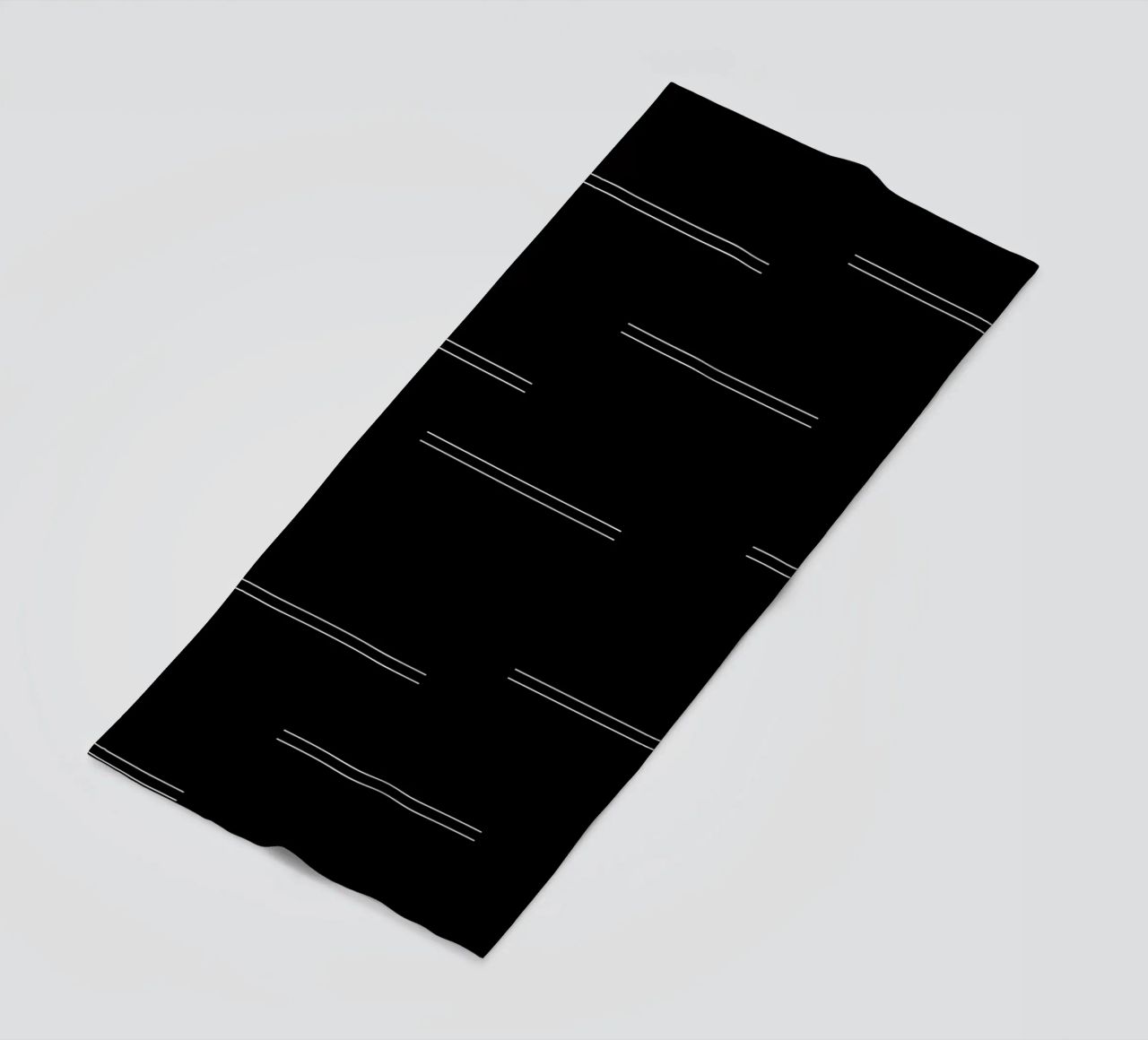 Minimal Mudcloth astratto Linee doppie | Bianco su nero telo mare da Beauty in Simplicity