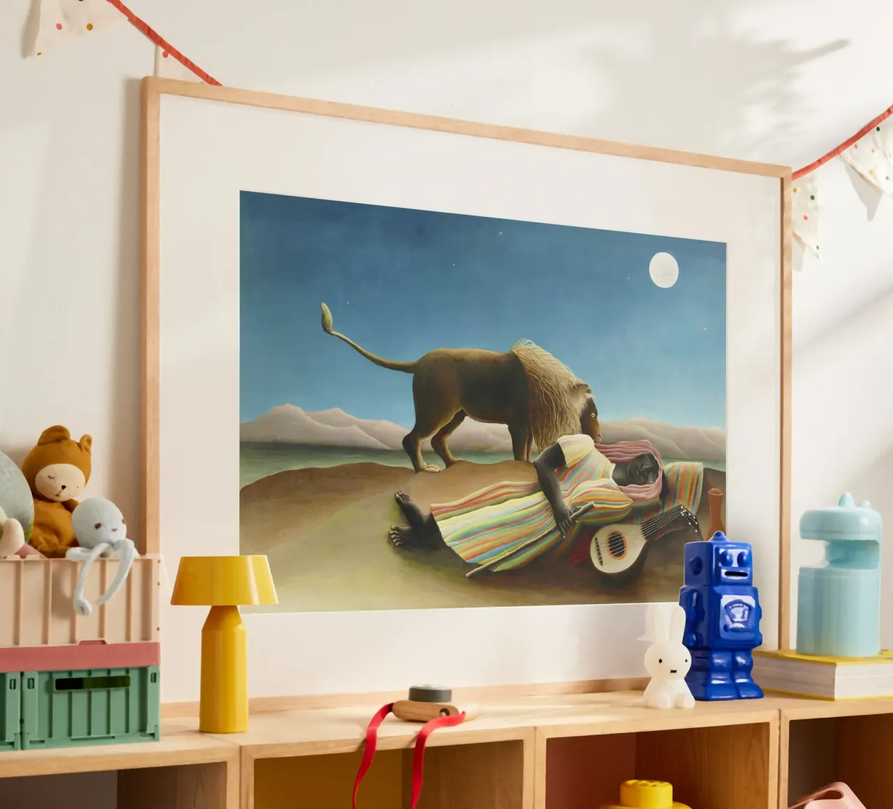 La zingara addormentata (1897) di Henri Rousseau poster con telaio in plastica da Art History