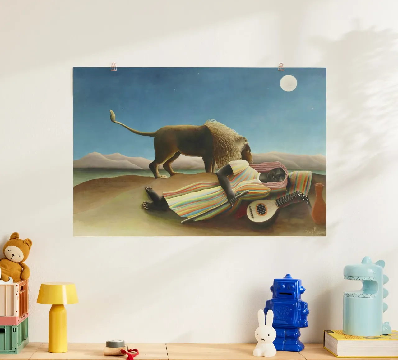 La zingara addormentata (1897) di Henri Rousseau poster con telaio in plastica da Art History