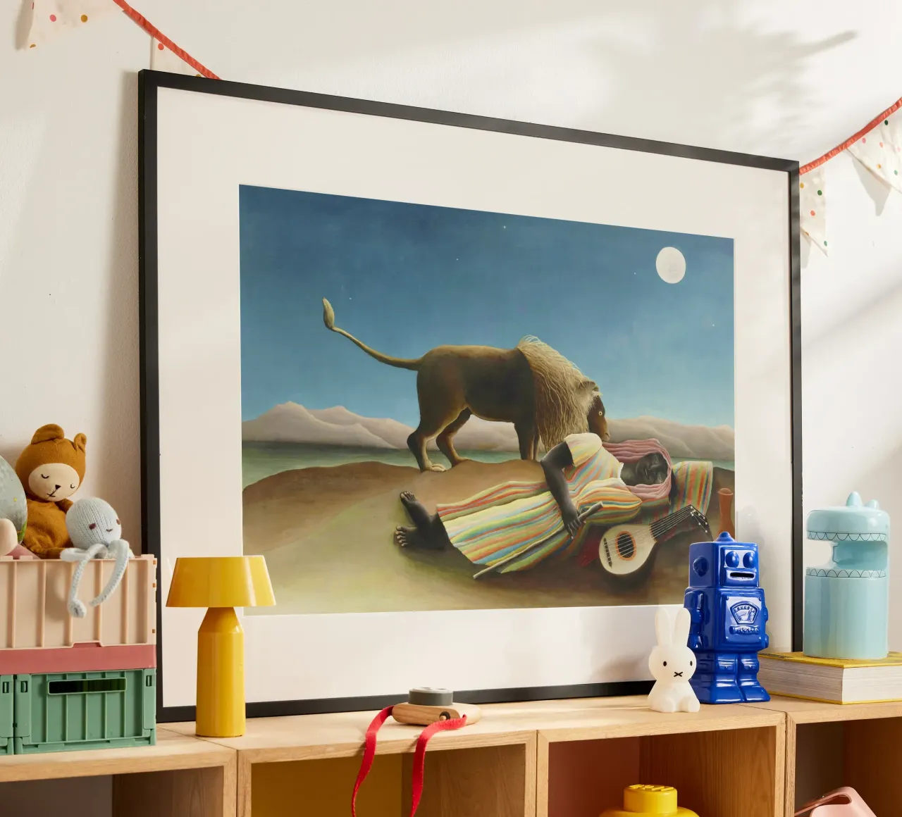 La zingara addormentata (1897) di Henri Rousseau poster con telaio in plastica da Art History