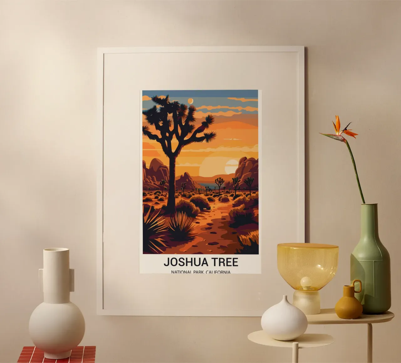 Parco nazionale di Joshua Tree, California, USA poster con telaio in plastica da Wanderlust Vibes